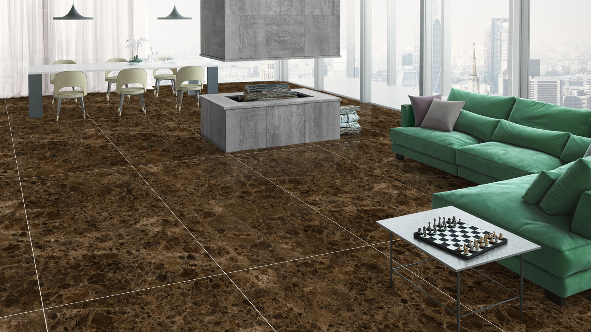 Emperador Choco 24x48 High Glossy