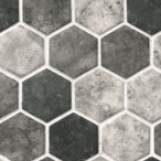 Hexagon Nero Hexagon Mosaic Tile
